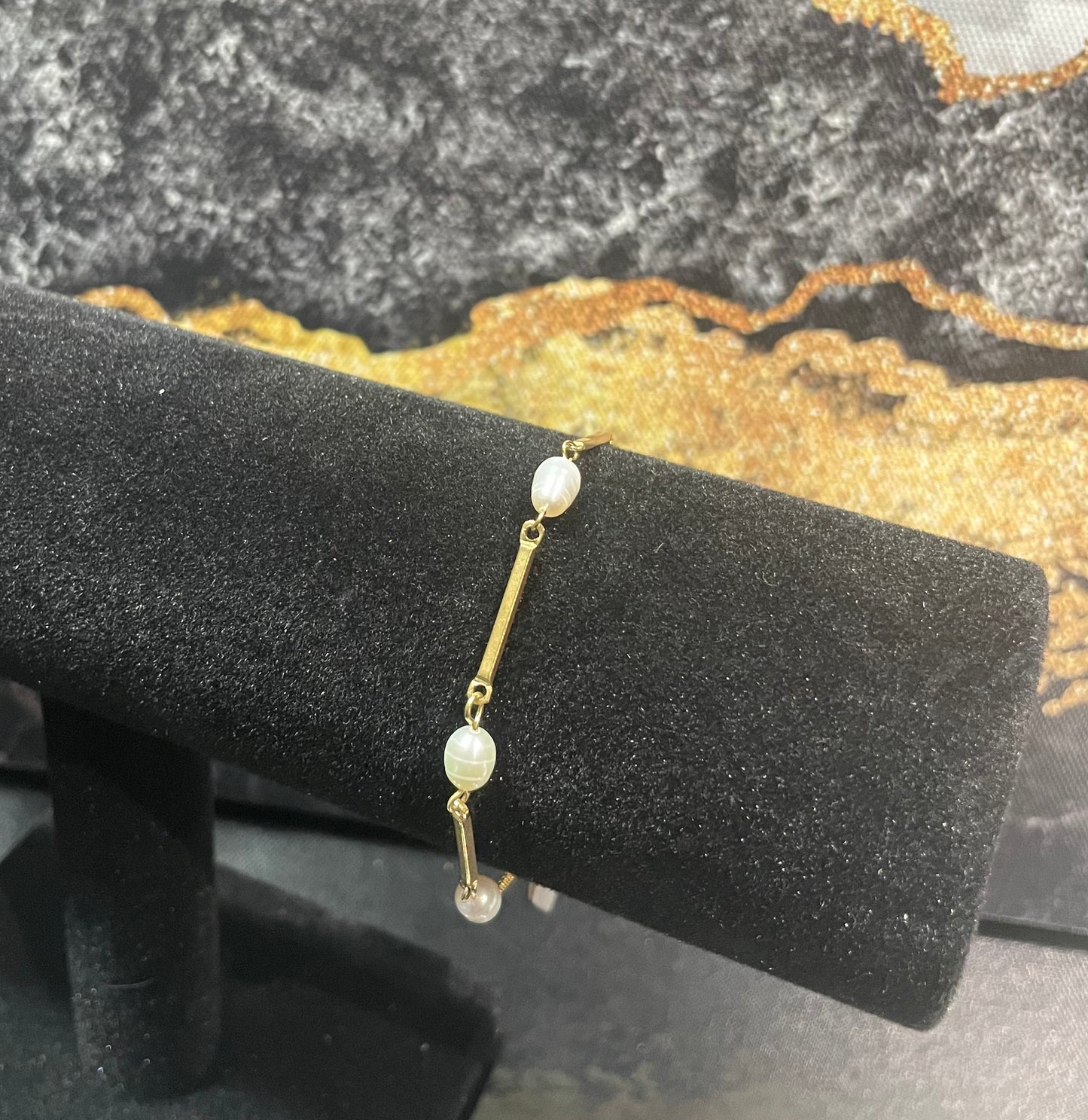 Pulsera de barra con perla